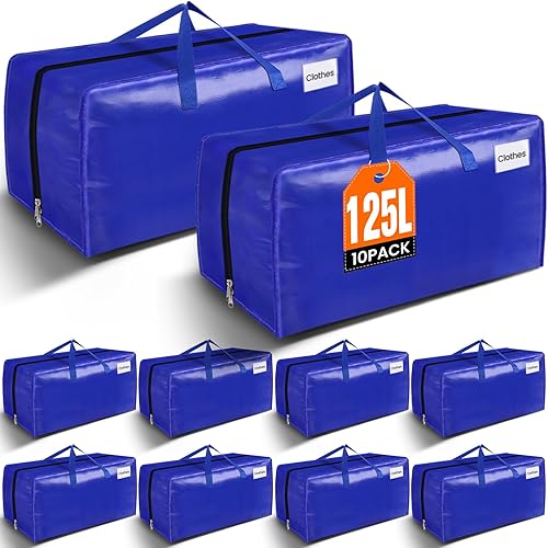 BlissTotes Bolsas de mudanza, suministros de mudanza resistentes y bolsas de almacenamiento, bolsas de embalaje extragrandes, cajas con bolsillos