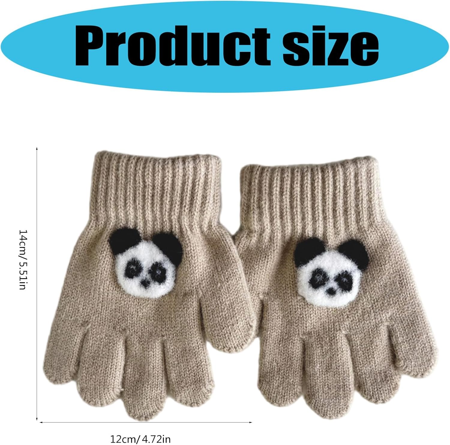 1 Pair Cartoon Kids Gloves Soft & Breathable Knitted Fabric for Boys Girls 3-6T Winter Outdoor Play Mittens Warm