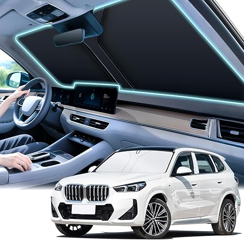 Miniatura 7 de SINGARO Parasol universal 300T para parabrisas de automóvil, plegable, reflectante para parabrisas y ventanas, con diseño superpuesto, accesorios