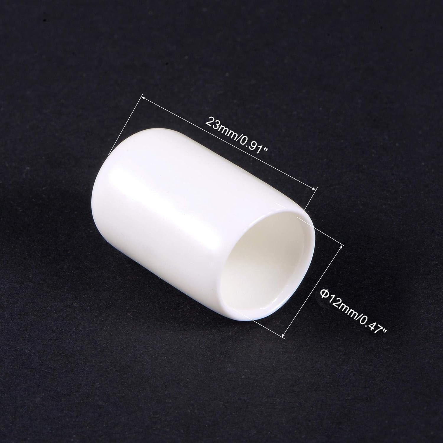 MACHSWON 12mm Rubber End Caps Vinyl Round End Cap Cover End Safety Cover,White,50pcs, 12mm White - Image 2