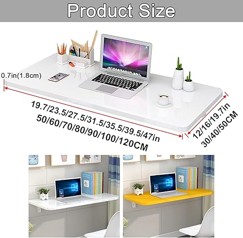 Miniatura 2 de Mesa plegable para montar en la pared, mesa de trabajo plegable, mesa plegable resistente y estable para lavandería, bar en casa, cocina y comedor