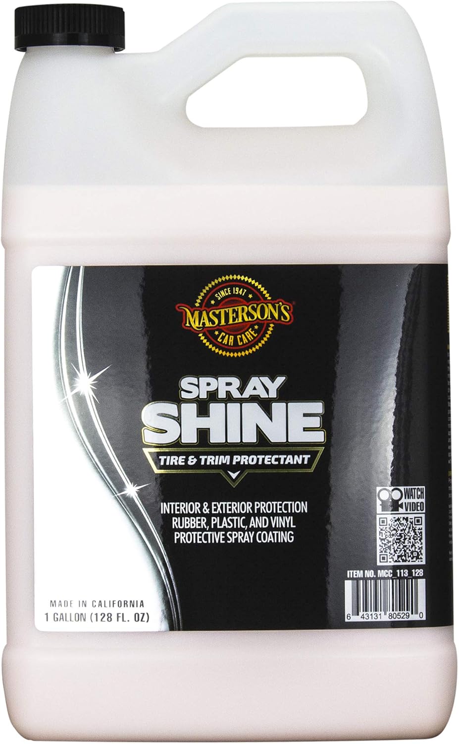 MASTERSON'S CAR CARE MCC_113_16 Spray Shine Tire & Trim Protectant - Ultra Gloss Coating for Rubber Plastic Vinyl - UV Solar Blockers Protectant Surfaces (16 oz.) : Automotive