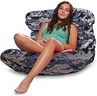 Vista 273 de Posh Creations Puf estructurado cómodo para jugar, leer y ver la televisión, Malibu Lounge, tela de lona para colorear, criaturas