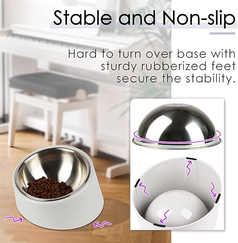 Miniatura 5 de Super Design - Tazón inclinado en 15 para perros y gatos, ángulo inclinado para bulldog y mascotas, antideslizante y antiderrames, más fácil de