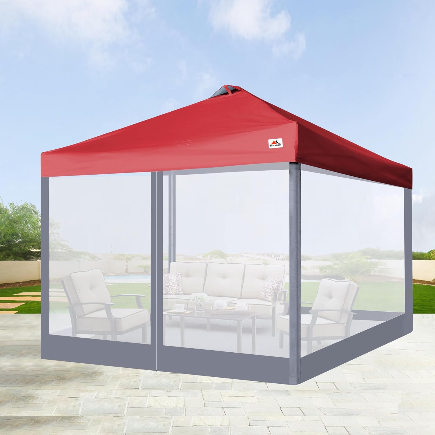 SCOCANOPY Replacement Mesh sidewall for Most 12x12 Canopy Or Gazebo,(Grey)