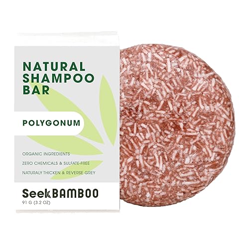 Seek Bamboo - Barra de champú Polygonum - Oscurecimiento natural del cabello, anticaída y cuidado del cuero cabelludo - Fórmula a base de hierbas,