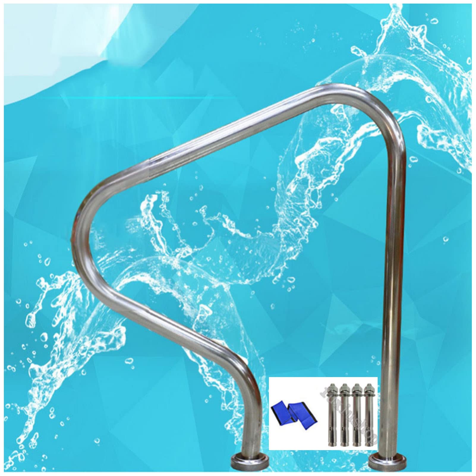 Klzuopt 1Pcs Swimming Pool Safety Hand Rail Pool Safety Handrail With High Load Capacity For Secure Swimming Pool Entrance And Stair Access