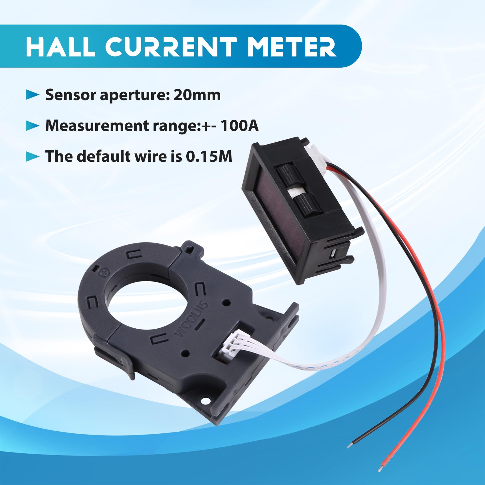 Ampèremètre Numérique à Effet Hall 100 A, Charge, Décharge, Tension, Courant, LED, DC 12 V, 24 V, 48 V, 60 V, 72 V, pour Voiture