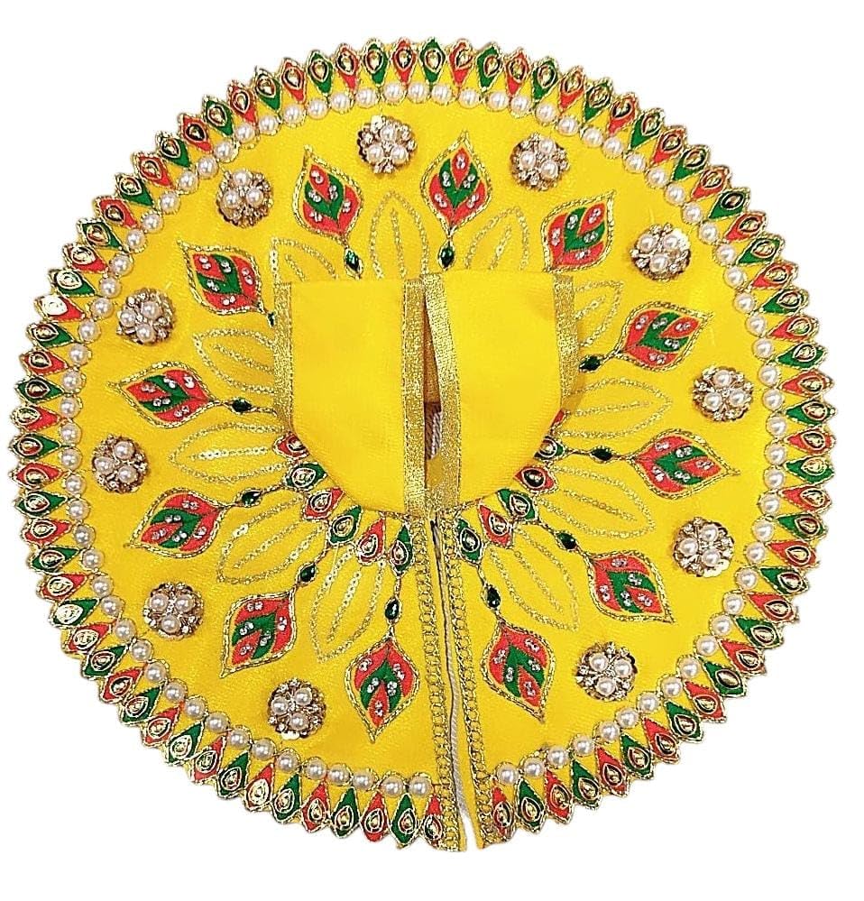 Image of Partish Laddu Gopal Dress Size 6 l Ladoo Gopal Dress l Kanha Ji Dress |Thakur Ji Poshak Size 0 1 2 3 4 5 6 (Red & Yellow)