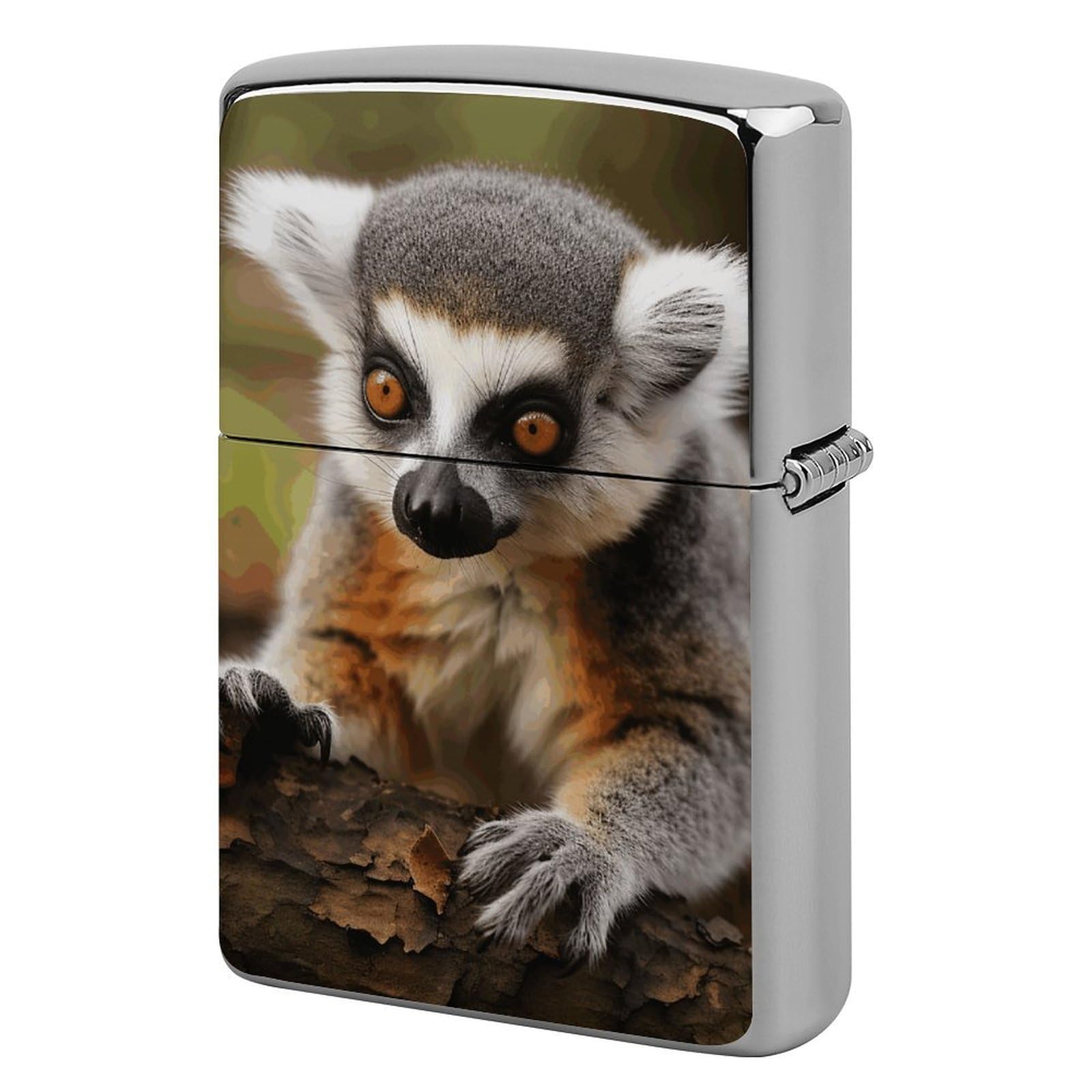 Monkey Lemur Cute Lighter Cover for Men, Personalized Lighter Case for Birthday Gift, Flip-Top Lighters Protective Cover, Portable Lighters Shell for Outdoor, Travel