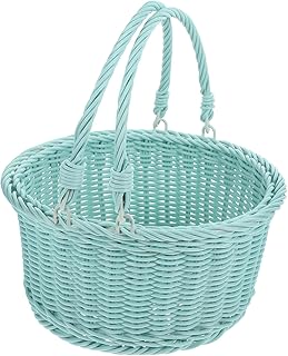 Outanaya Cesta De Piquenique Lata De Lixo De Vime Lata De Lixo Para Crianças Cestas De Armazenamento Para Crianças Cesta De Armazenamento De Ovos Cesta De Casamento Cesta De Tecido De Vime