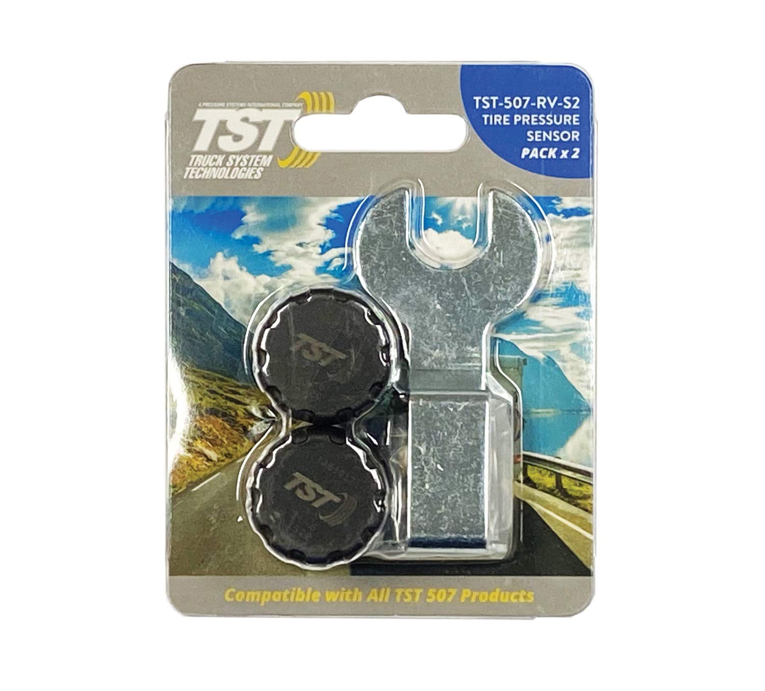 TST TRUCK SYSTEM TECHNOLOGIES 507 Tire Pressure Monitoring , 2 Cap Sensors for Metal or Rubber Valve Stems by TPMS for RVs, Campers and Trailers