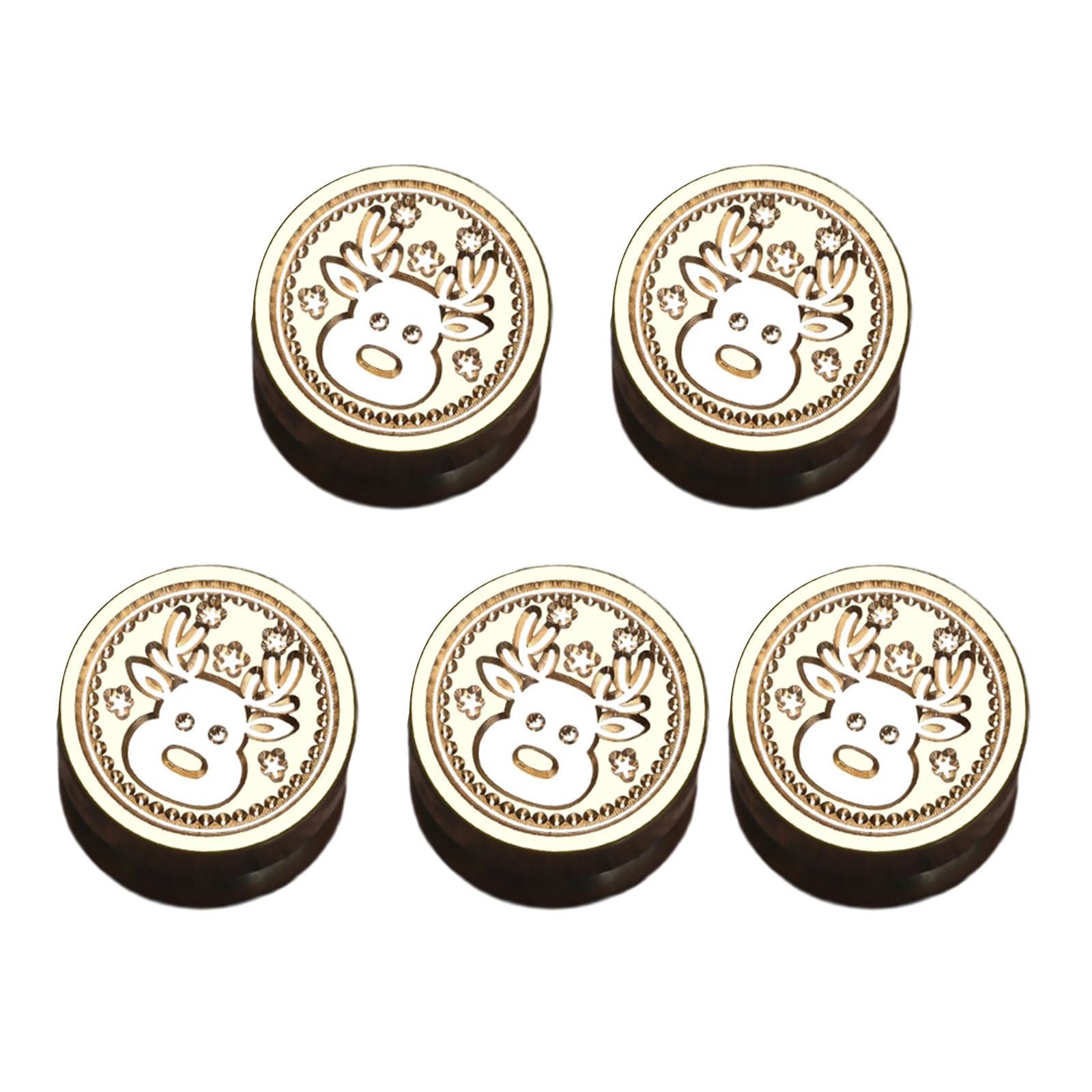 Tsophreniq 5Pcs Christmas Sealing Stamp Head for Wedding Invitations Envelope Scrapbooking, Embossed Sealing Stamp Replacements Christmas Seal
