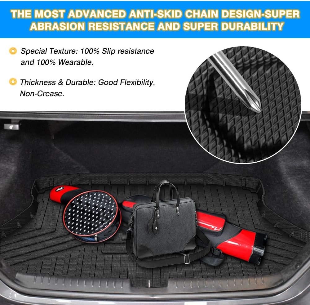 Cartist Cargo Liner for Honda Civic 2012-2015 All Weather Trunk Liner Odorless High Side 3D Anti-Slip Trunk Floor Mat