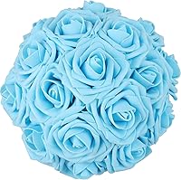 Vista 12 de 25 piezas Flores Artificiales, Rosas de Espuma Artificiales de Tacto Real Decoración Bricolaje para Boda Dama de Honor Ramo Nupcial Centros de Mesa