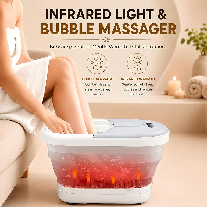 Masajeador de pies plegable con calor y luz cálida miniatura 5