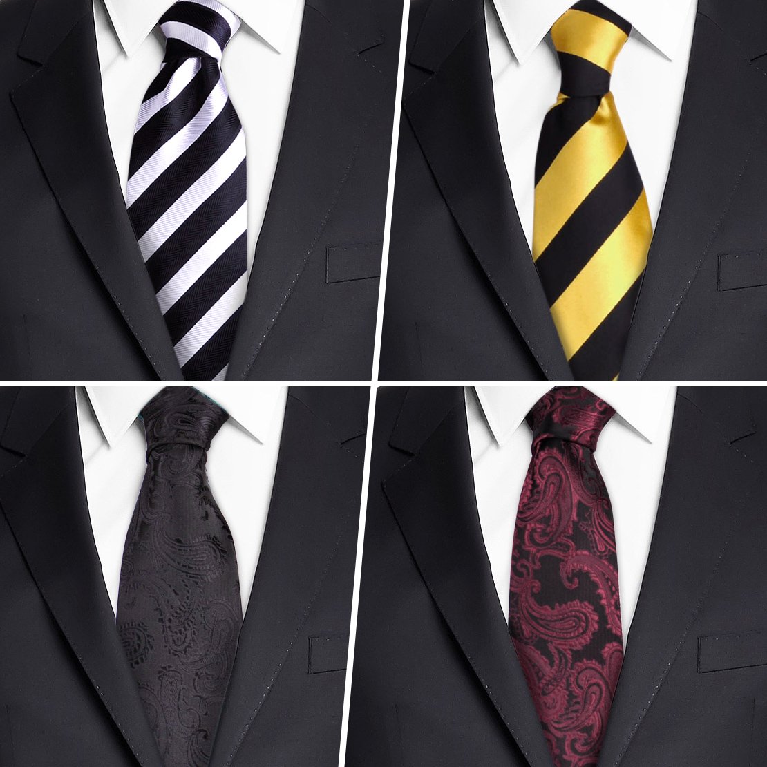 Hombres Paisley Corbata diseño de Rayas Jacquard Corbata Tejido Regalo Set 6