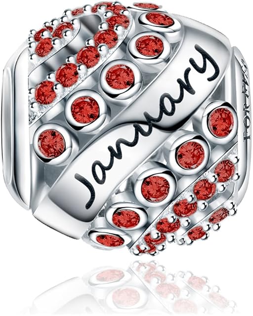 FOREVER QUEEN Women's Birthstone Charms for Bracelet 925 Sterling Silver Bead Charms,Birthday Gift With Jewelry Box