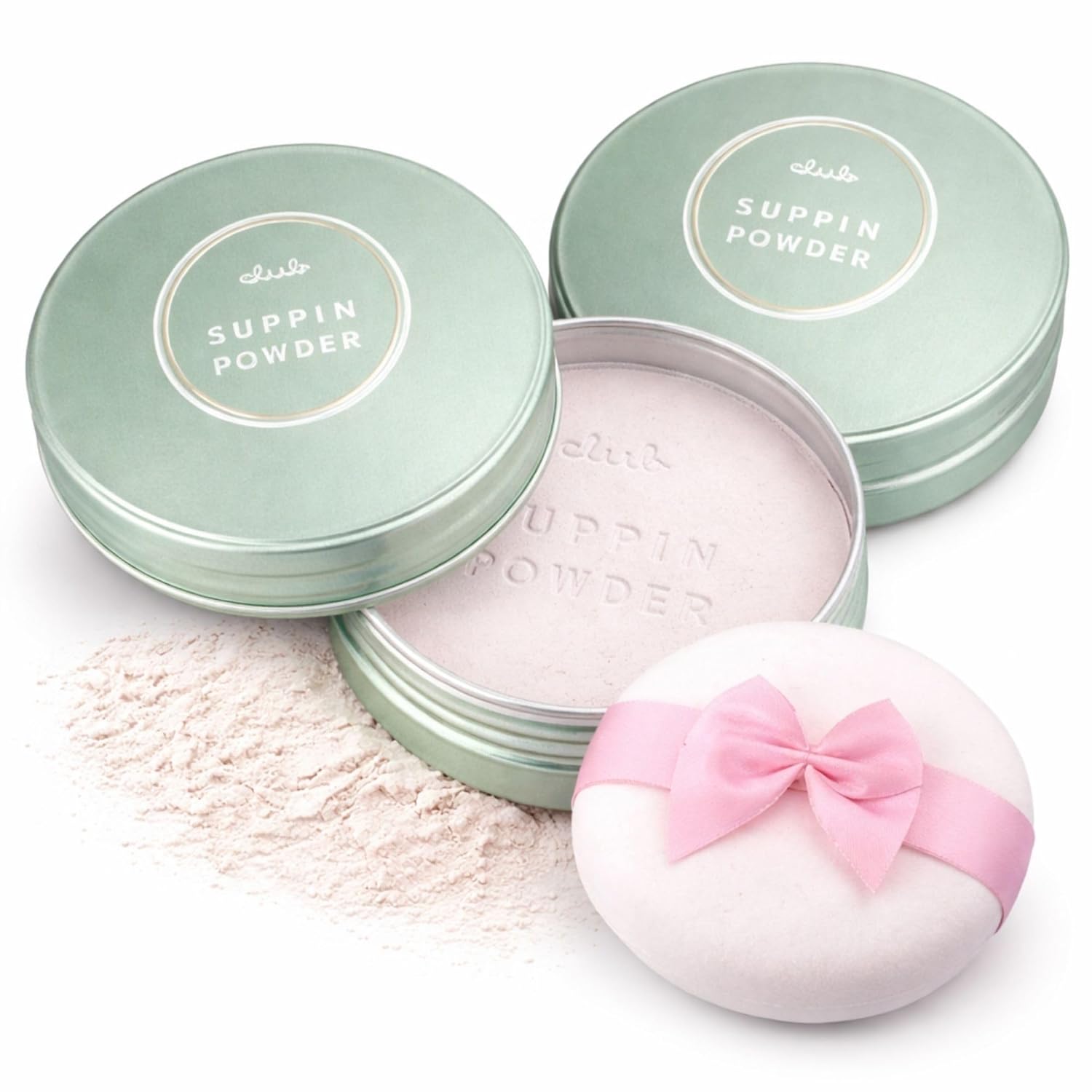 Club Suppin Matte Setting Clear Powder Foundation + Overnight Skincare with Shea Butter, Amino Acids & Aloe Extract, 2EA