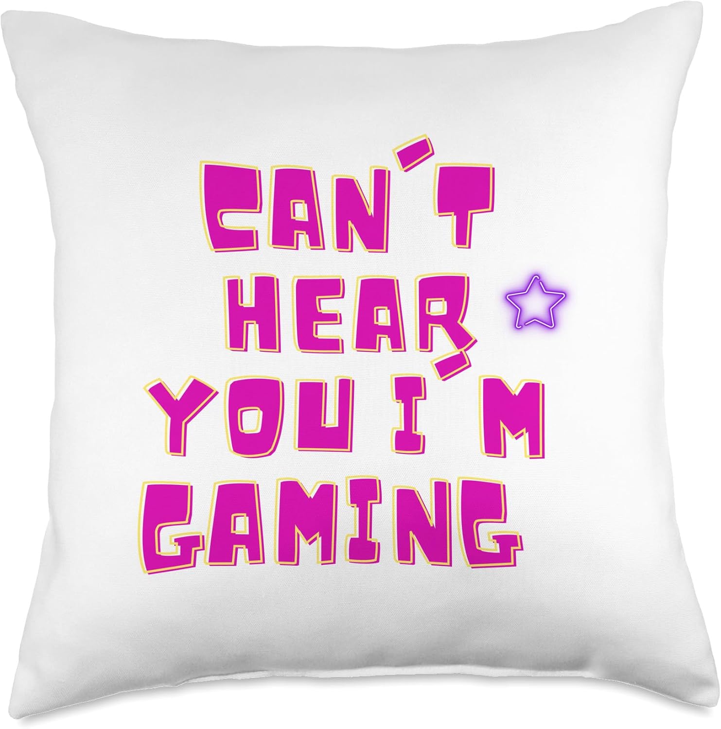 Can't Hear You I'm Gaming. Funny Gift for Gamers. Gaming Throw Pillow