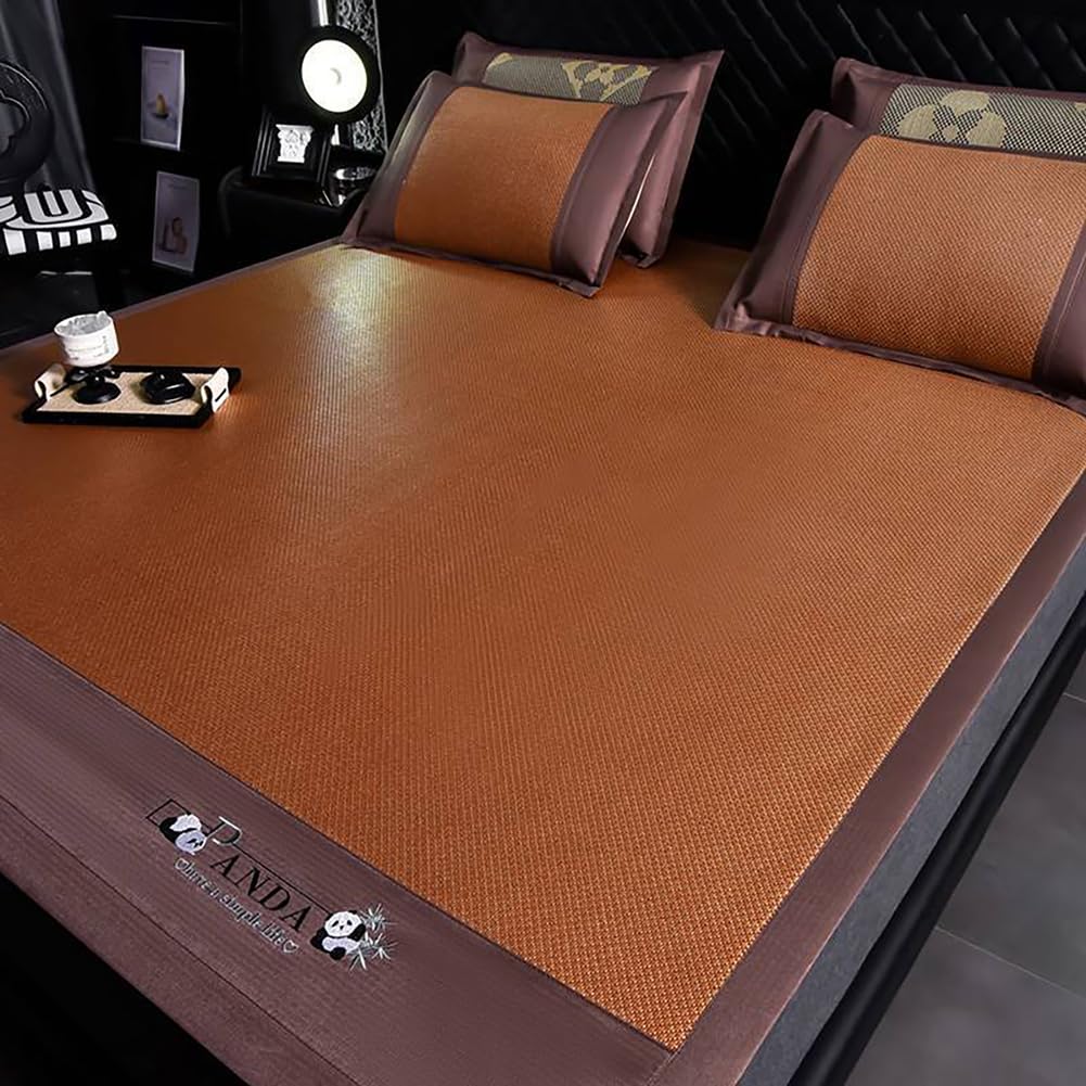 LOMNCHSG Bamboo Rattan Mat Bed, Cooling Bamboo Sleeping Mat Breathable Foldable Multiple Sizes(S,180 * 200CM)