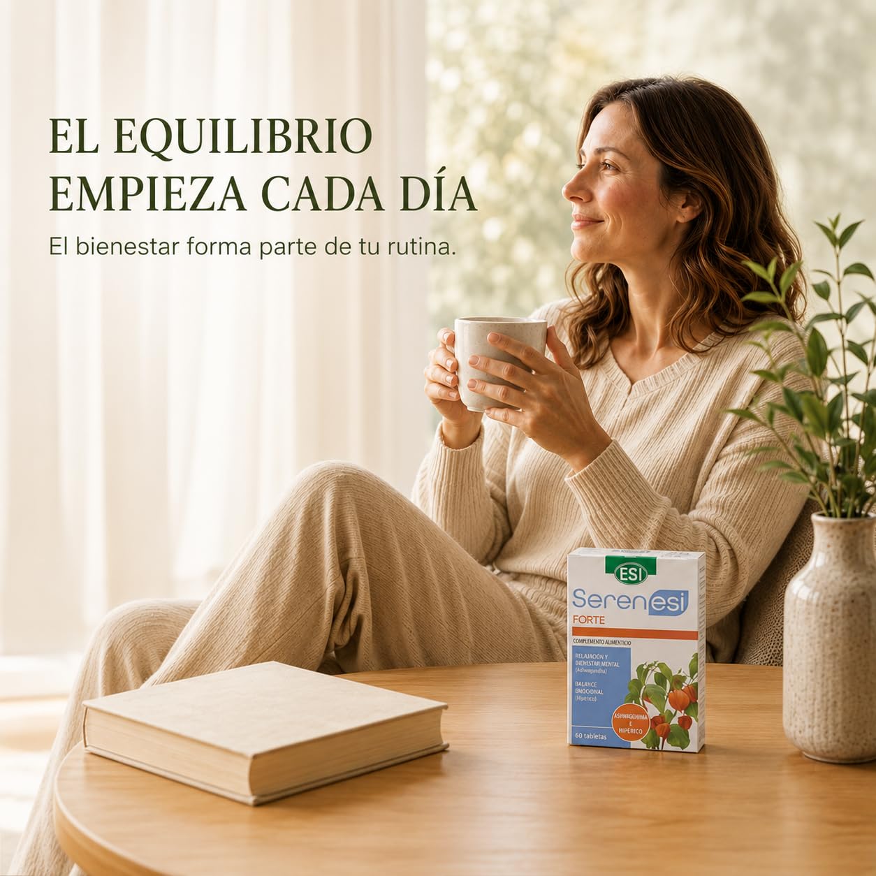 ESI Serenesi Forte - Hipérico, Ashwagandha y Magnesio - 60 Comp - Pack 2 | Complemento alimenticio para adultos en formato bote. El magnesio contribuye a la función psicológica normal.
