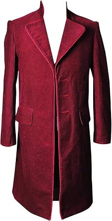 Willy Wonka Cosplay Costume Adult Halloween Coat Trench Coat Red