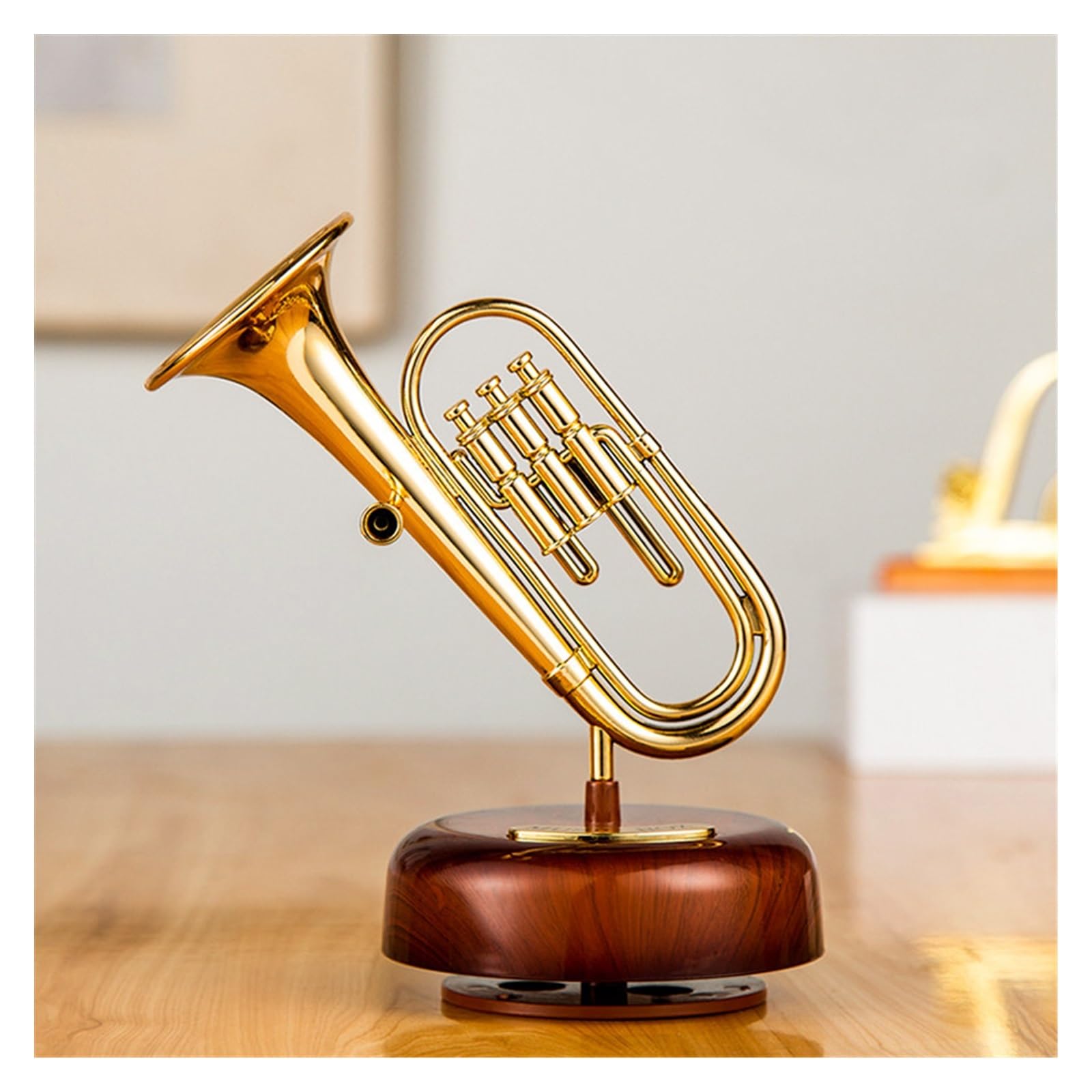 Caja De Música Clásica con Adornos para Instrumentos Musicales Arpa Pipa Ruan Violín Adornos De Instrumentos Musicales(Trumpet)