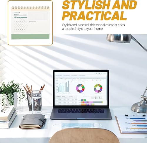 Miniatura 7 de Calendario de escritorio 2023 con espiral para decoración de escritorio, calendarios abatibles, agenda mensual, agenda diaria, agenda diaria,