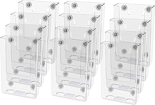 Marketing Holders 12 Pack Magnetic Trifold Holder Holds 4 Inch Wide Printed Materials Attaches to Metal Surfaces Lockers Filing Cabinets Organizes Maps and Menus Rack Good for Advertising Graphics