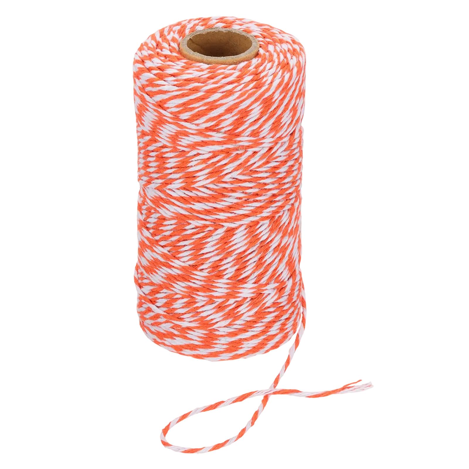 PATIKIL 100m Butcher String Twine, 2mm Cotton Bakers Decorative Twine String Rope Cord for Gift Wrapping Arts Crafts Party Kitchen Gardening, Orange White