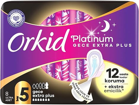 Orkid Platinum Gece Ekstra Plus (Boy 5) 8 Adet Hijyenik Ped
