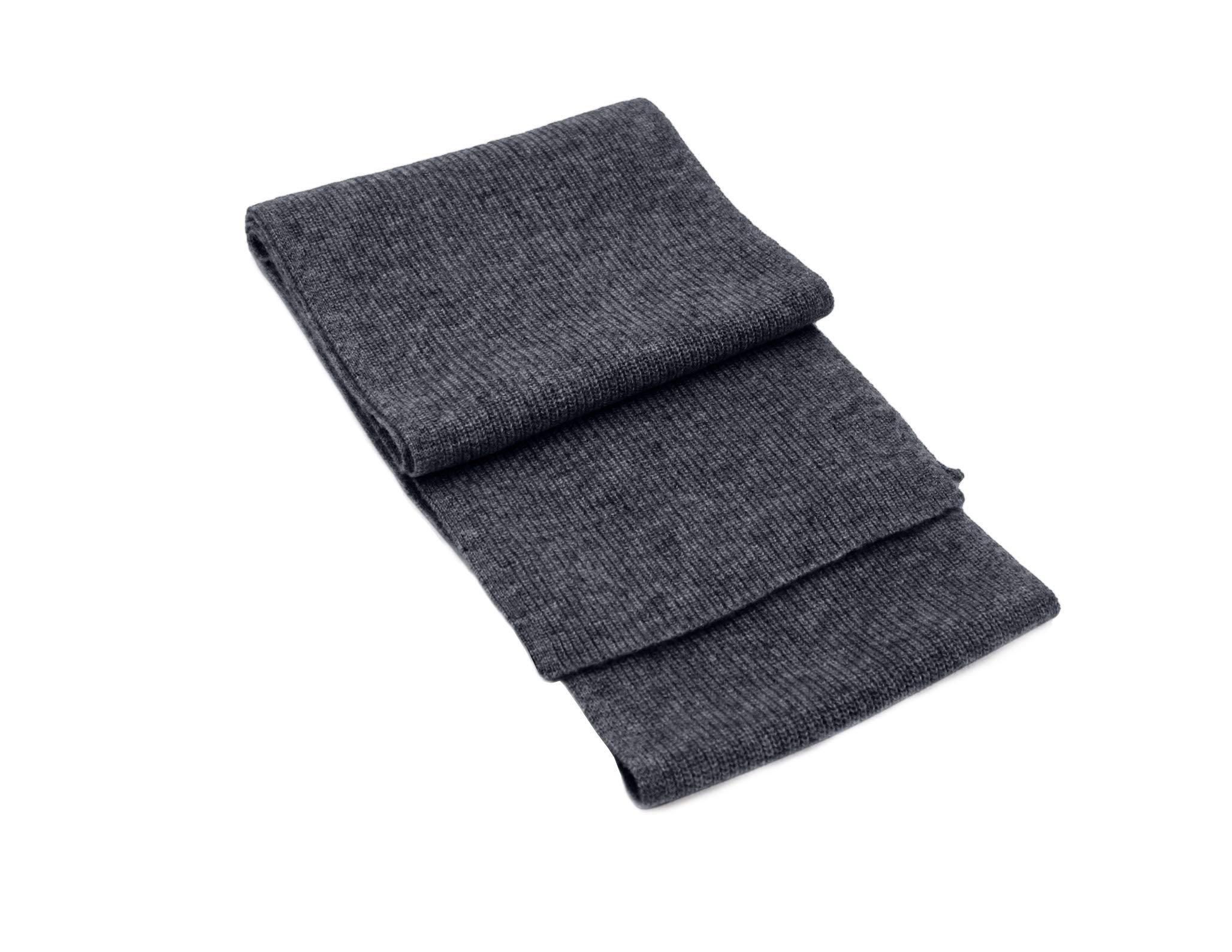 State Cashmere Unisex Classic Ribbed Solid Scarf
