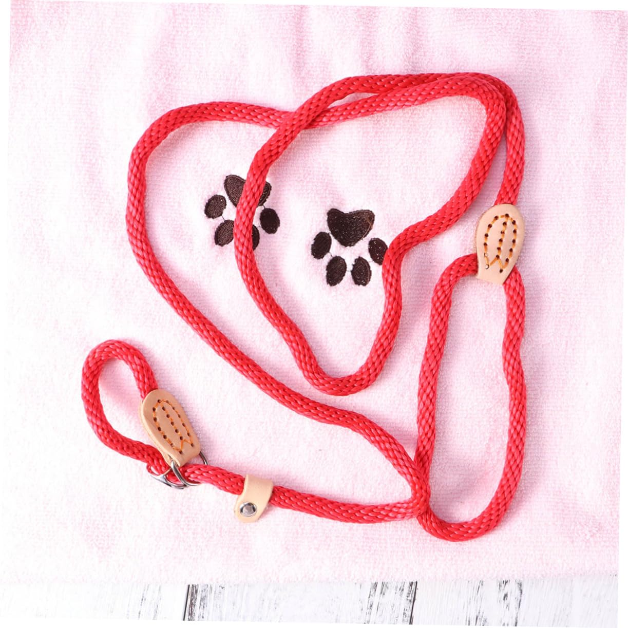 ibasenice Nylon Dog Training Leash with Buckle Heavy Duty Slid Lead for Dogs Comfortable Handle for Easy Control Durable and Red