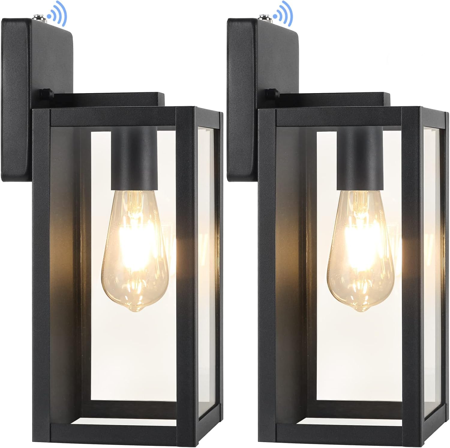 Photo 1 of BesLowe 2-Pack Outdoor Wall Lights, Black