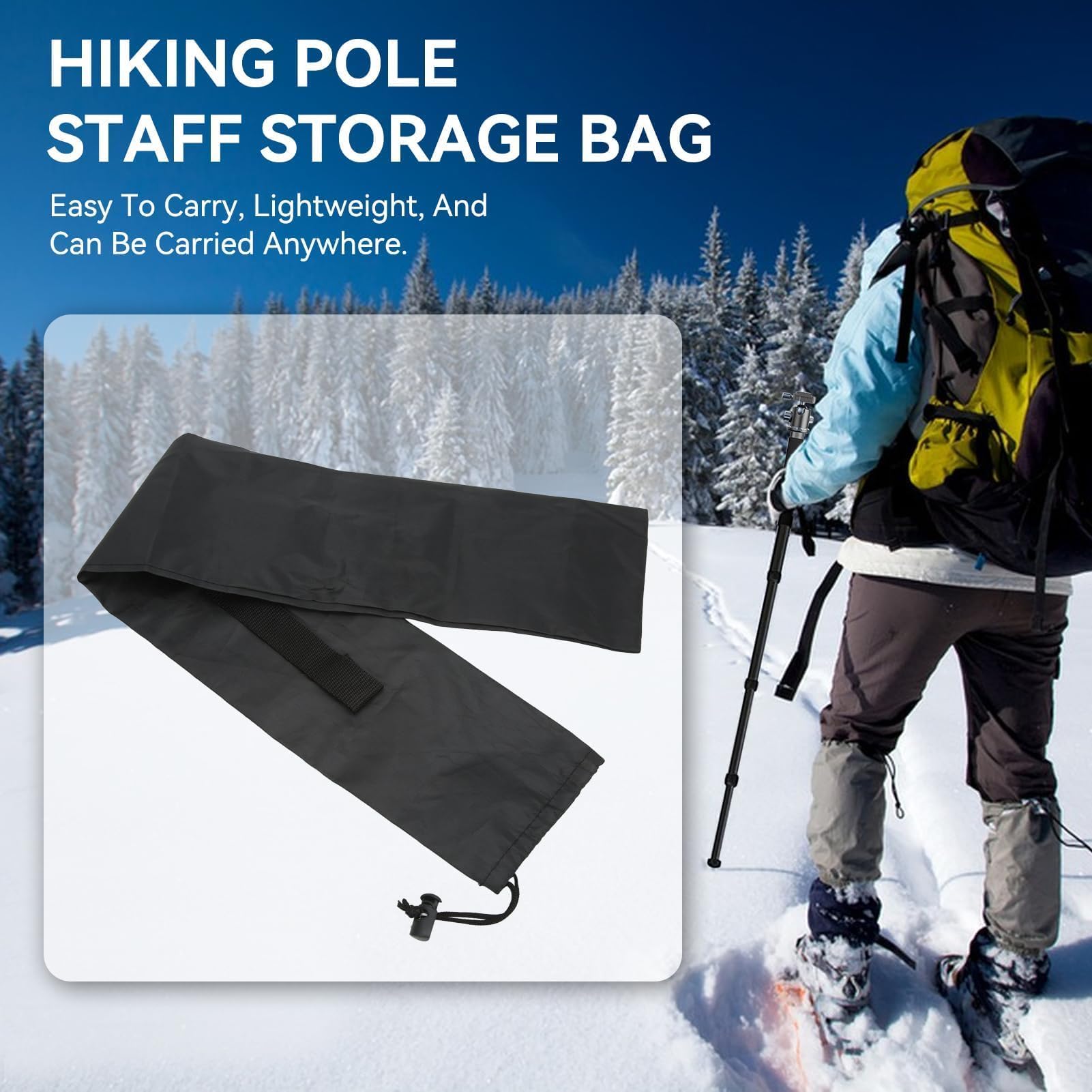 Borsa per Bastoncini da Trekking, Portatile Custodia per Bastoncini da Trekking Borsa per Pali della Tenda Borsa per Bastone da Passeggio con Tracolla Regolabile