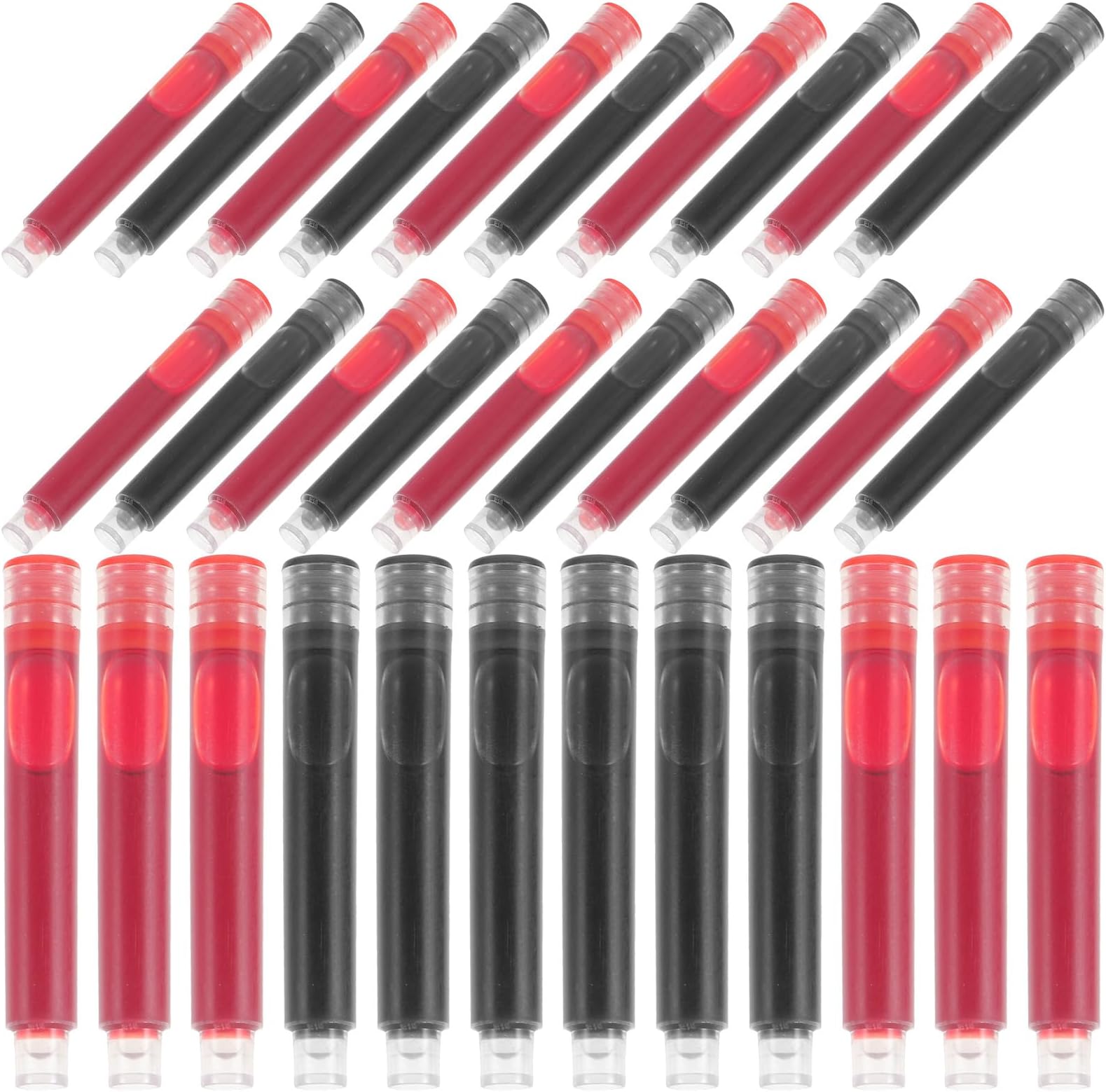 Fountain Pen Ink Refills 100Pcs Black Blue Red Replaceable Ink Cartridges for Calligraphy Art Office Fountain Pens for Students