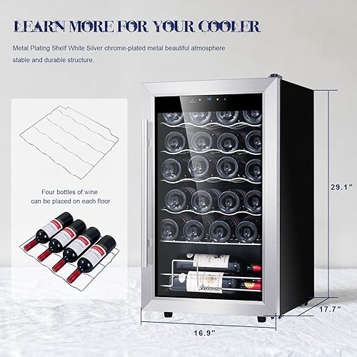 Miniatura 17 de Kalamera Refrigerador de bebidas, enfriador de bebidas de 24 pulgadas debajo del mostrador para 154 latas, rango de temperatura de 32 a 41 ℉