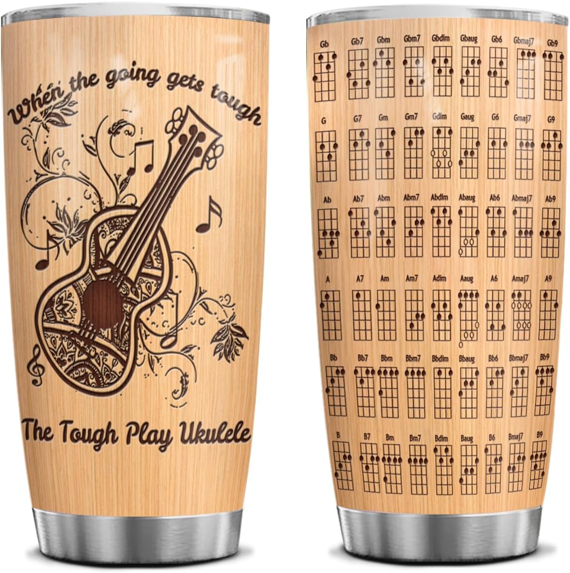 4LIEUBASMI Ukulele Tumbler 20 Oz Travel Mug Gift For Girls, Boy, Cute Musical Instrument Lover Gifts, Ukulele Accessories, Guitar For Beginners Cup