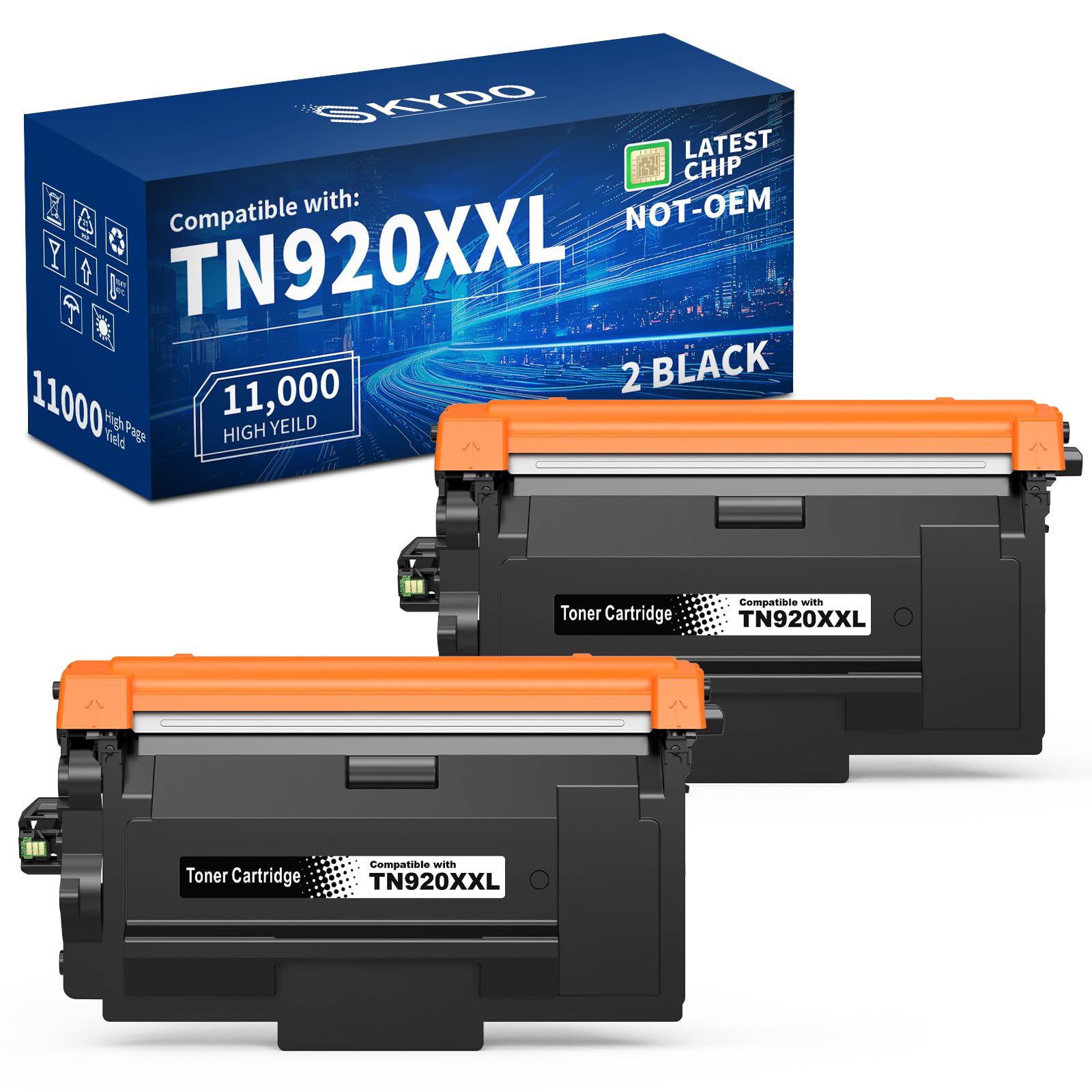 Skydo TN920XXL Super High Yield Black Comatible Toner Cartridge Replacement for TN920 TN920XL 920XXL 920XL 920 Work for HL-L6210DW HL-L6210DWT HL-L5210DW HL-L5210DWT MFC-L6810DW (Black,2 Pack)