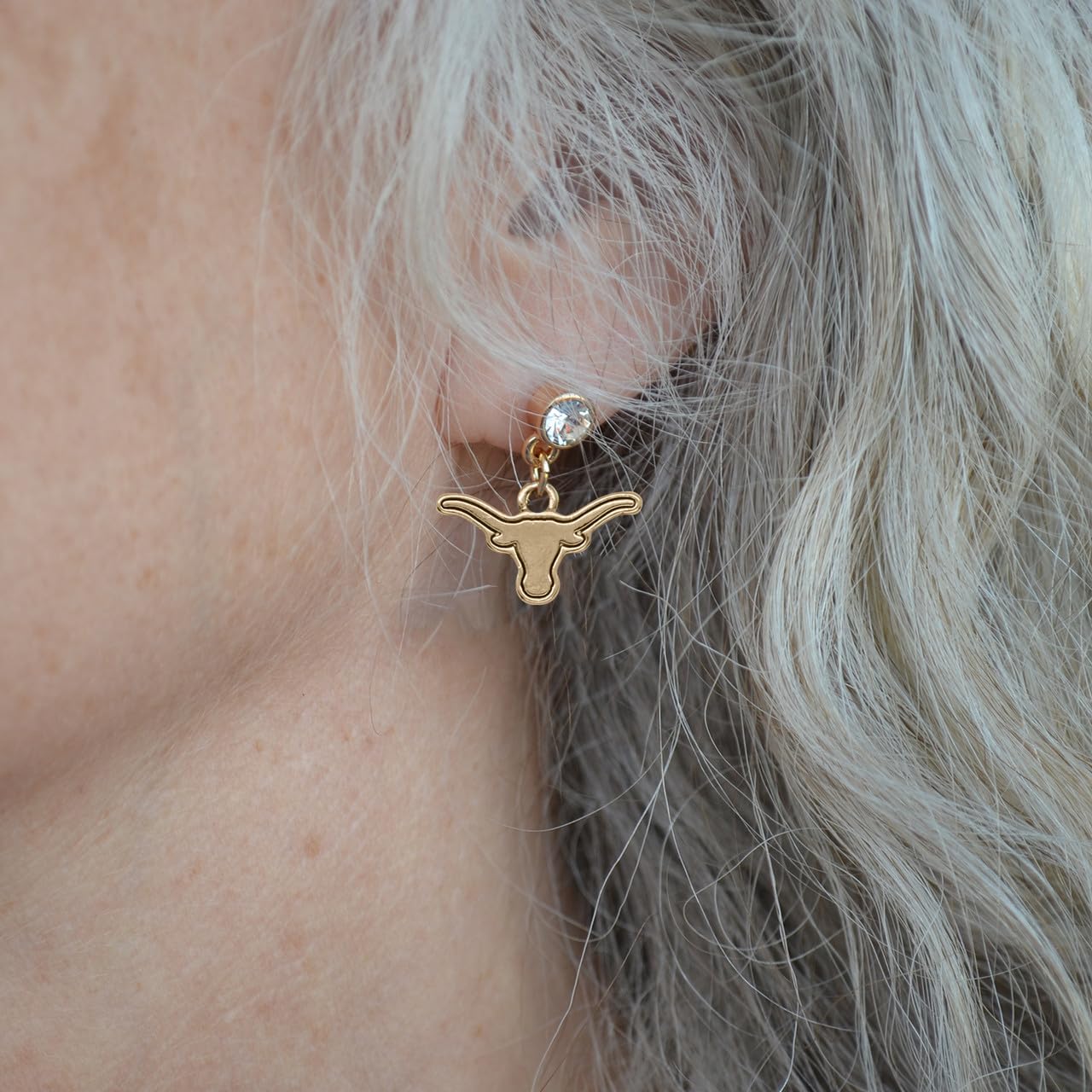 Texas Longhorns Lydia Gold Earrings Jewelry Gift Licensed UT