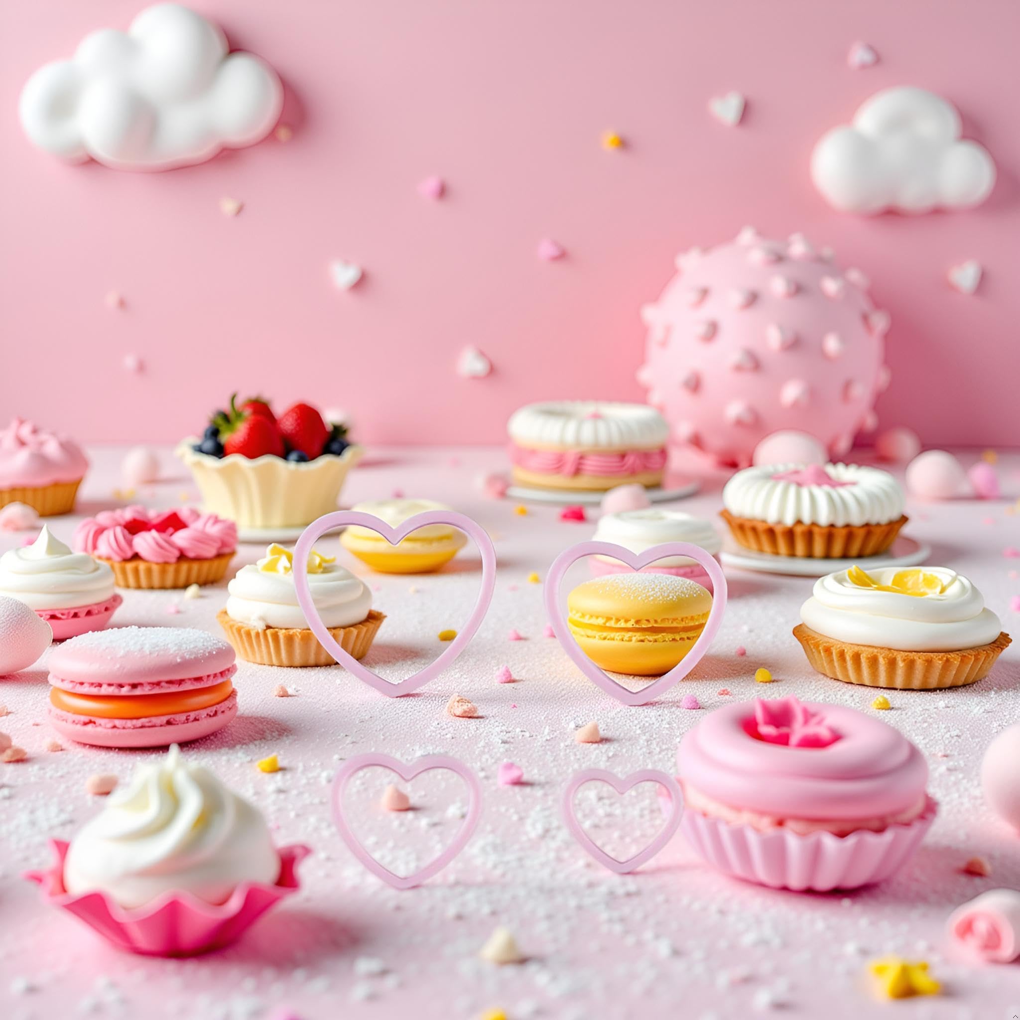 Ausstechformen-Set in Herzform, verschiedene Größen, 4-teilig, für Sandwiches, Fondant, Kuchen, Backutensilien, Backzubehör und Zubehör