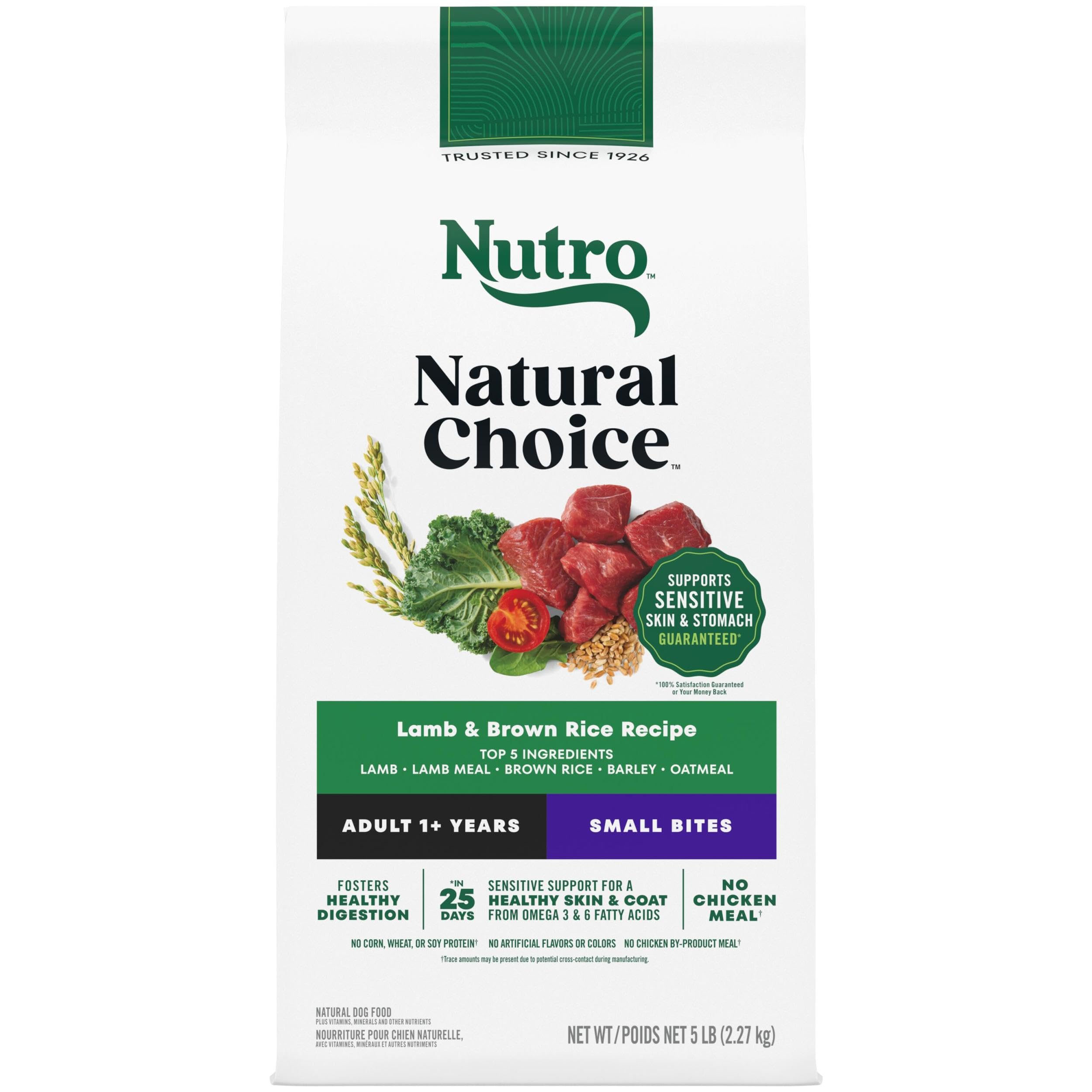 Nutro Natural Choice Small Bites Dry Dog Food, Lamb &amp; Rice, 5 lb