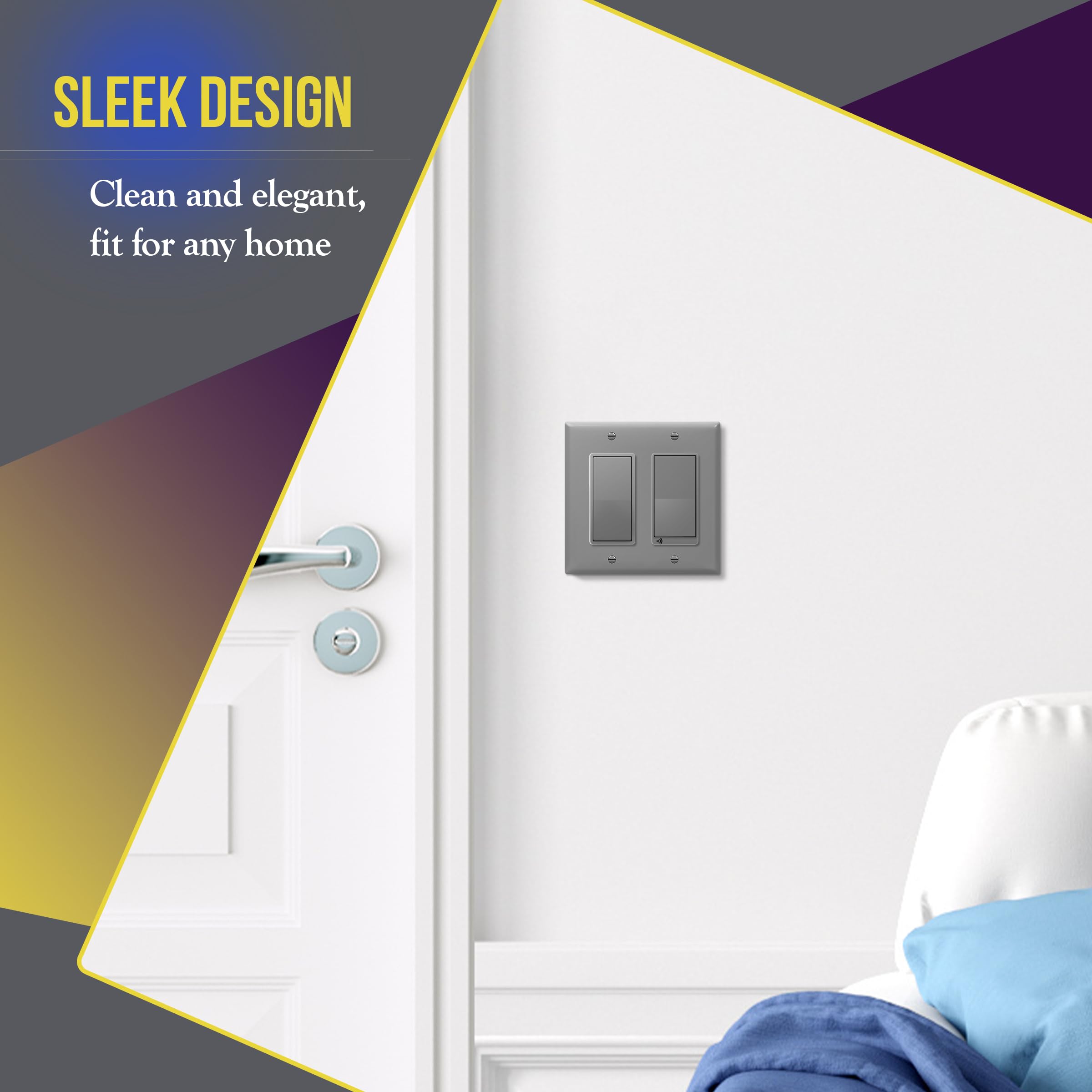 ENERLITES Decorator Light Switch or Receptacle Outlet Wall Plate