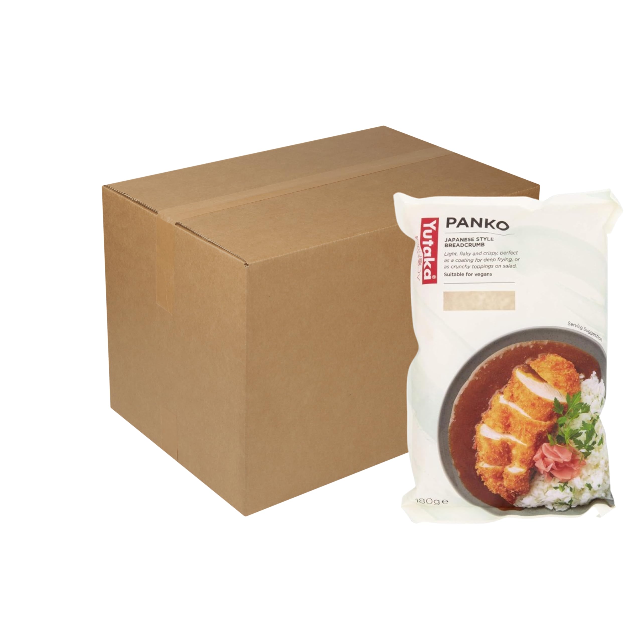 Yutaka Panko Bread Crumbs 180g (Pack of 8) | Japanese-Style Panko for Extra Crispy Katsu & Tempura | Light, Flaky Texture | Vegan | Vegetarian
