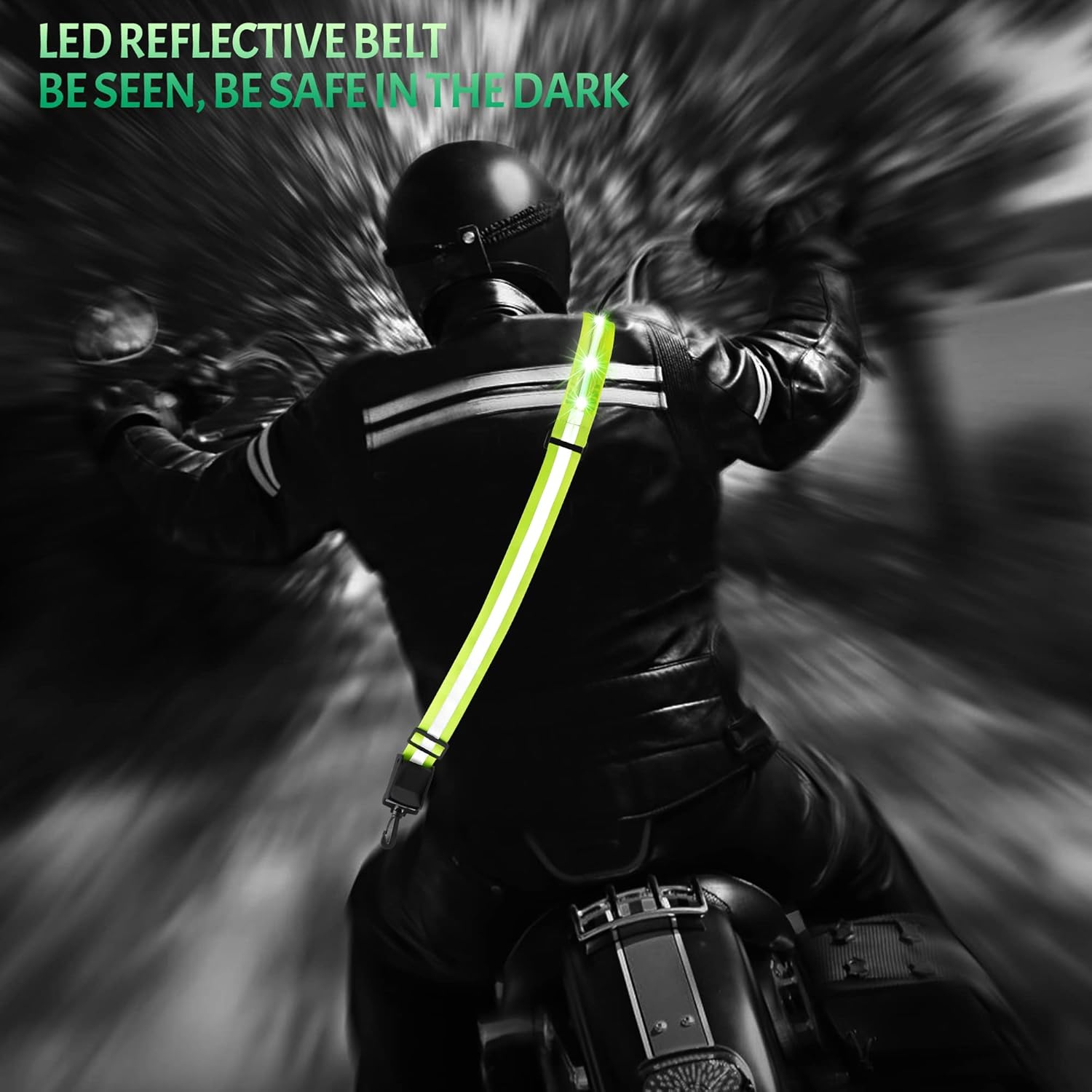 Tibeha Reflective Belt Safety Running Gear High Visibility Vest LED Light Men Women Adjustable Glow Reflector Sash for Outdoor Night Cycling Walking Motorcycle : Sports & Outdoors