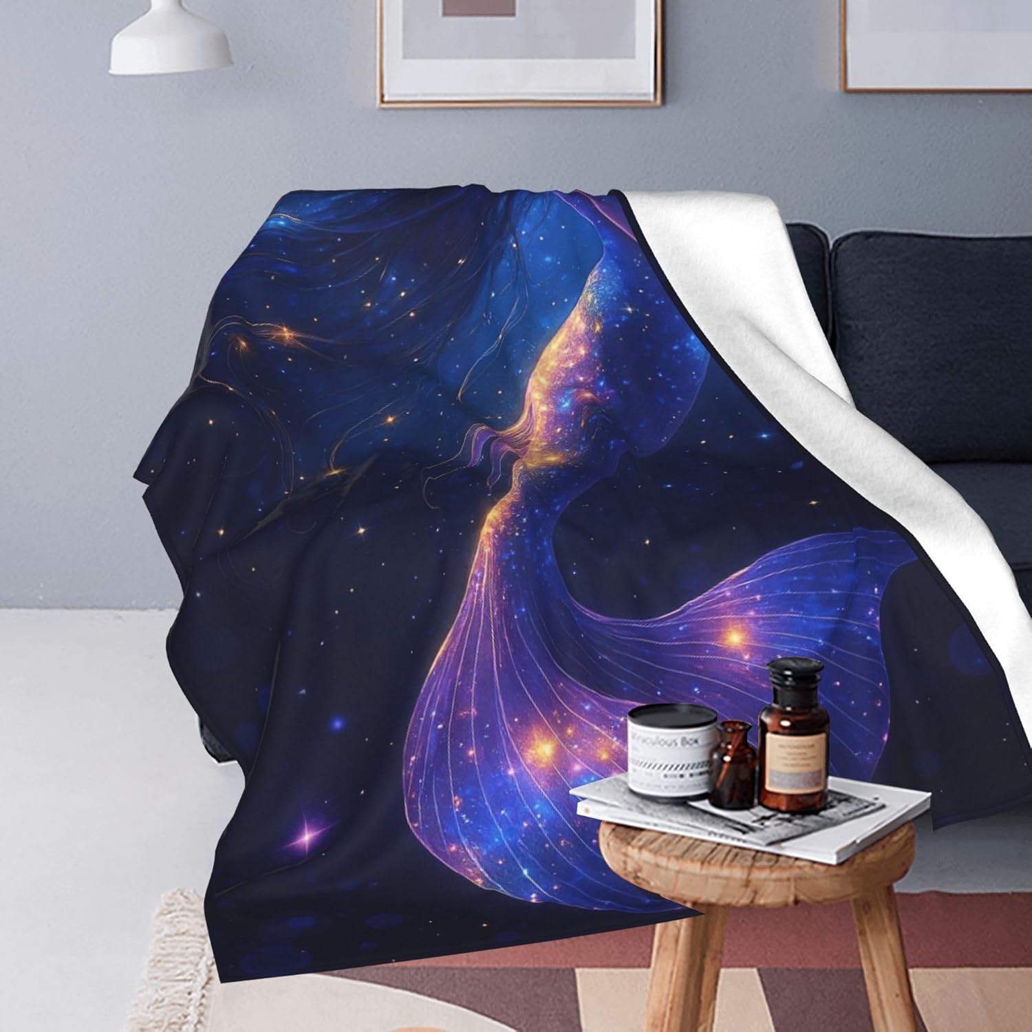 Mermaid Throw Blanket Soft Warm Cozy Mermaids Blankets Fuzzy Plush Fleece Mermaid Blanket Gifts for Couch Bed Sofa Home Decor 40''X50'' - Image 7