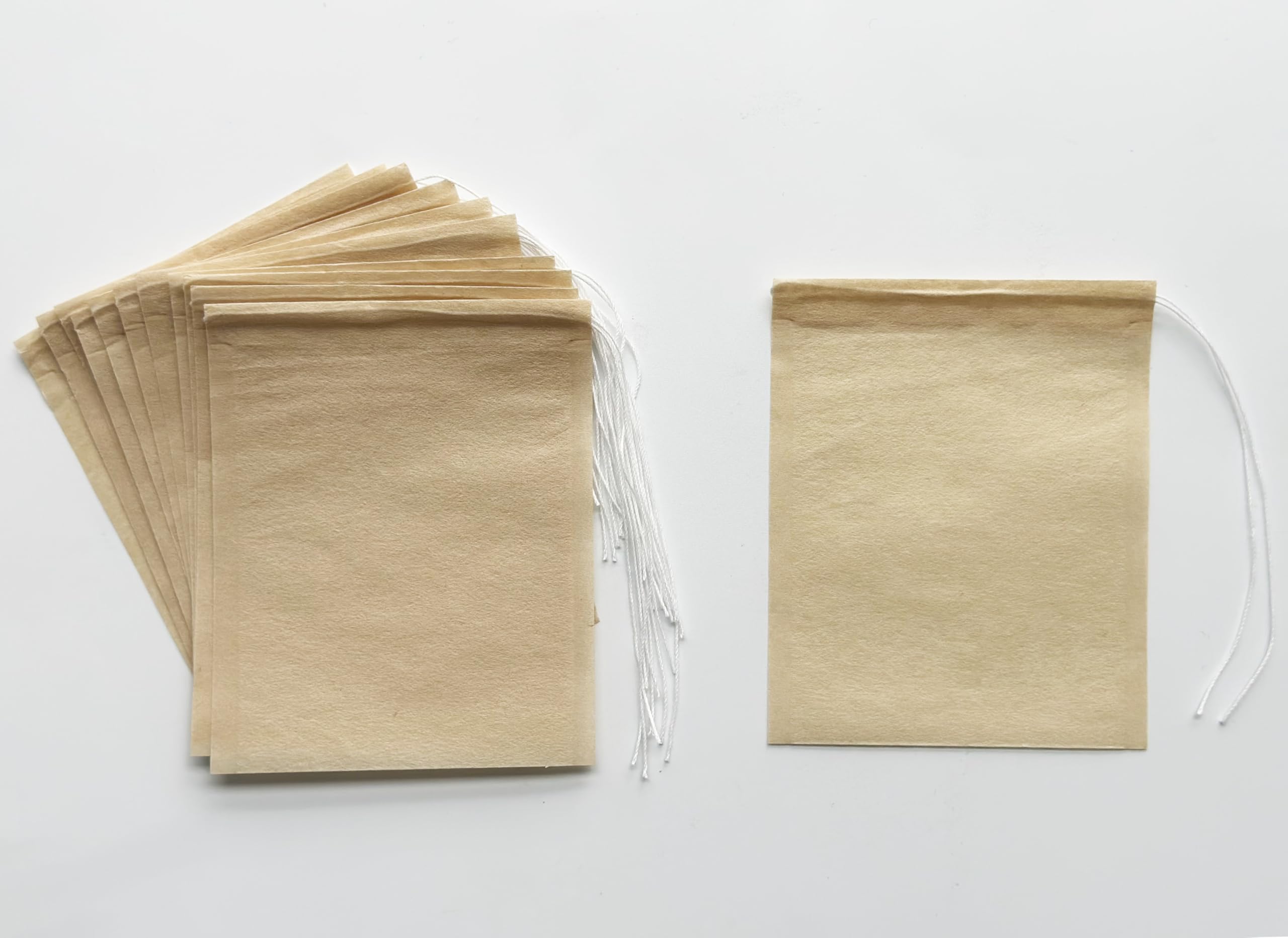 300 Pcs Tea Filter bags with Drawstring, Disposable Tea Bags For Loose Leaf Tea, Natural Tea Infuser For Tea and Coffee (2.36 x 3.15)