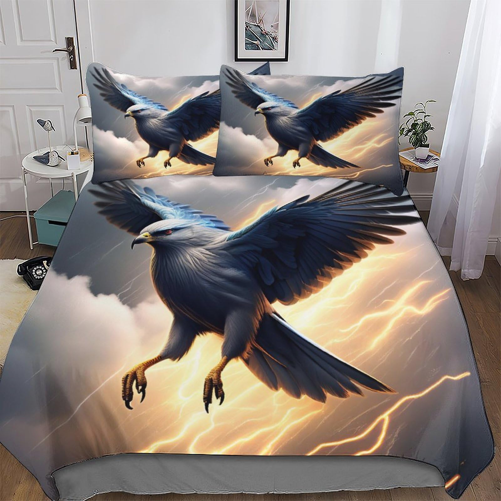 Parure de lit double aigle housse de couette 200x200cm pour enfants