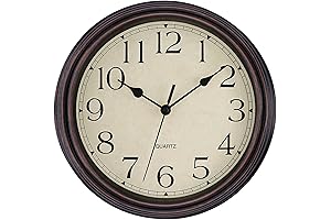 Foxtop Retro Silent Non-Ticking Round Classic Quartz Wall Clock